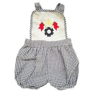 Vintage Mon Petit Gingham Romper - 12m